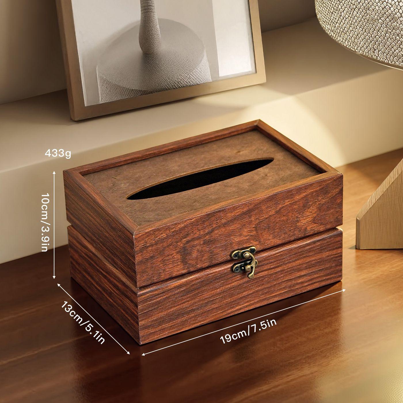 

Vintage Wooden Tissue Box HomePaper Box Dining Table Decoration Tissue Case Kitchen Countertop Tissue Storage Napkin Boxes Gifts