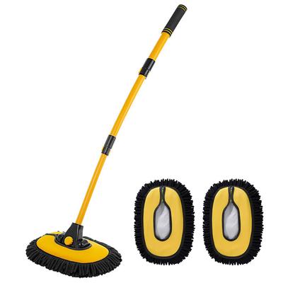 Car Wash Mop, 15° Curved Car Wash Brush, 3 Section Elastic Mop, Anti-Scratch, Absorbs
