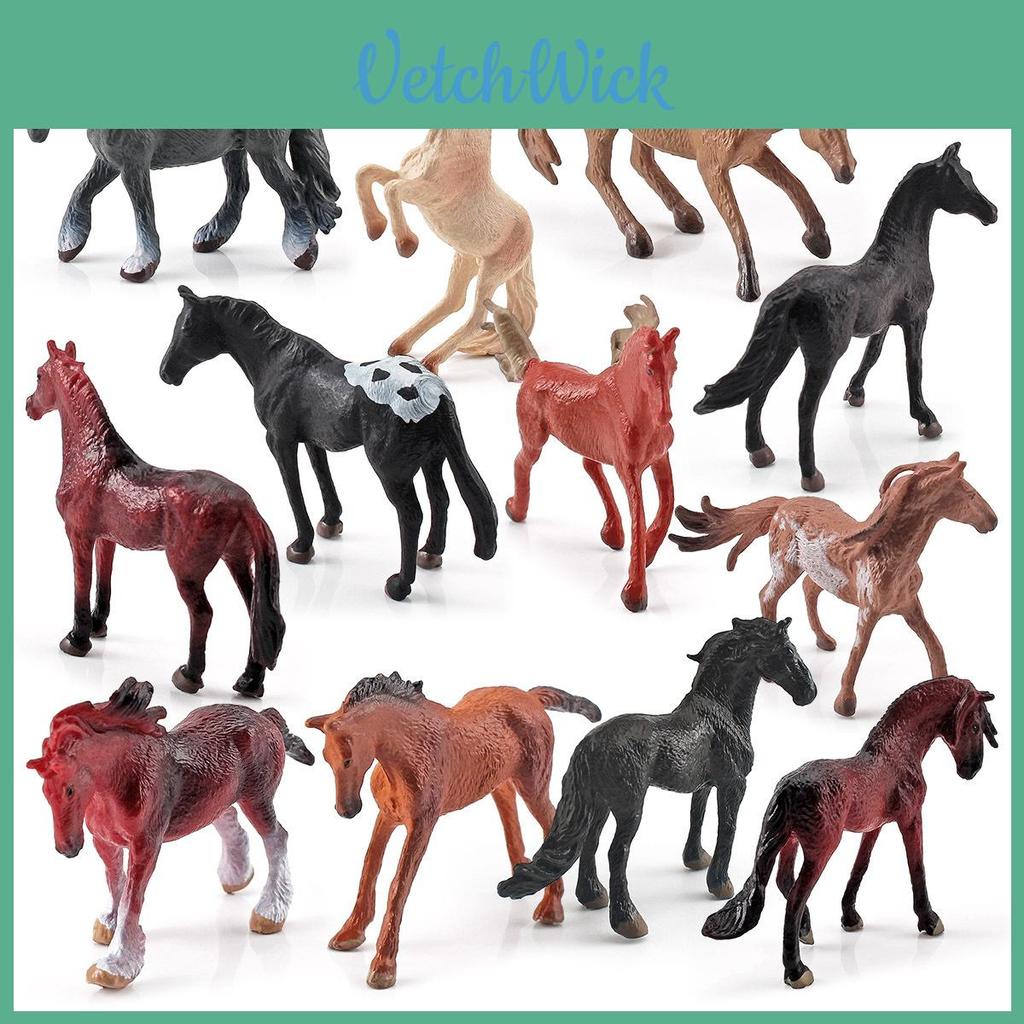 Miniaturowy Model Konia Kolekcjonerski PVC Statyczne Figurki Zestaw Model Zwierzęcia Do Eksponowania i Dekoracji