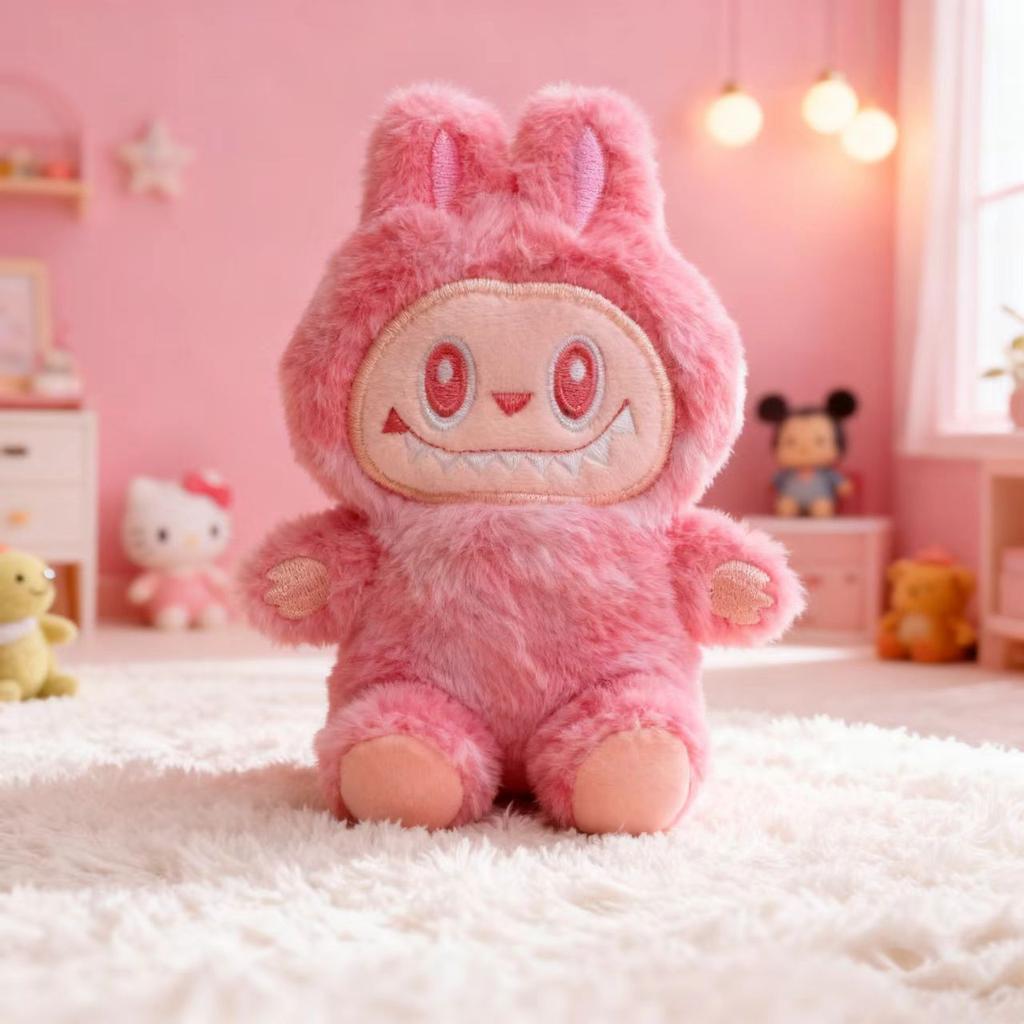 Cute La Cloth Squeezing Doll Pendant Cartoon Bubble Mate Keychain Pendant Grab Doll Machine Toy