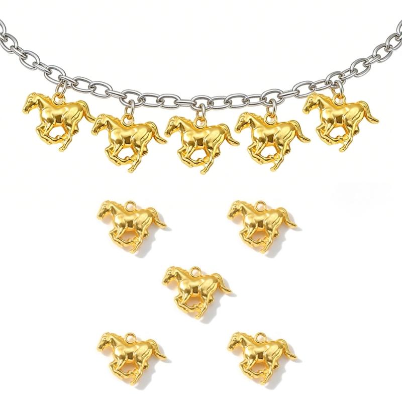 Pack of 50 Pieces Alloy Animal Horse Pendants for DIY Jewelry Crafting Projects Sturdy Charms Ideal for Bracelets Necklaces Accessories Size 25x21mm
