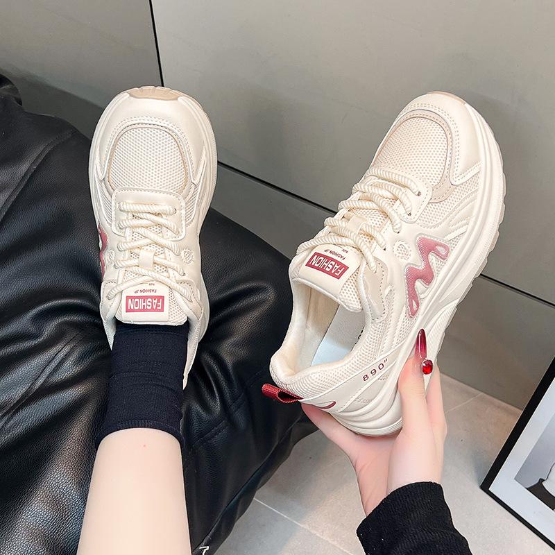 2025 spring Forrest Gump shoes women's new platform dad shoes breathable sports shoes lightweight casual running shoes German training shoes