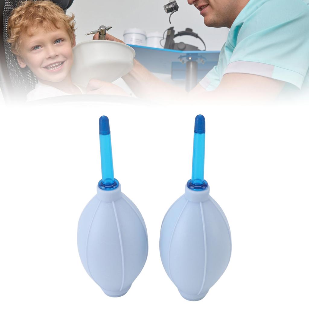 2pcs Ear Syringe Rubber Ear Washing Squeeze Bulb Single Handed Ear Suction Bulb for Wax Re