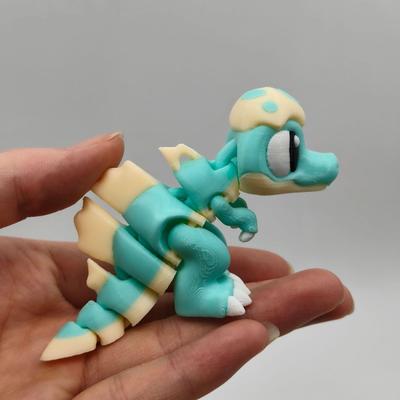 3D Tištěná Roztomilá Dinosauří Miminko Skořápka Figurka Zvířátko Hračka Domácí Dekorace Pohyblivé Klouby Realistické Oči Stolní Dekorace Dětské Dárky