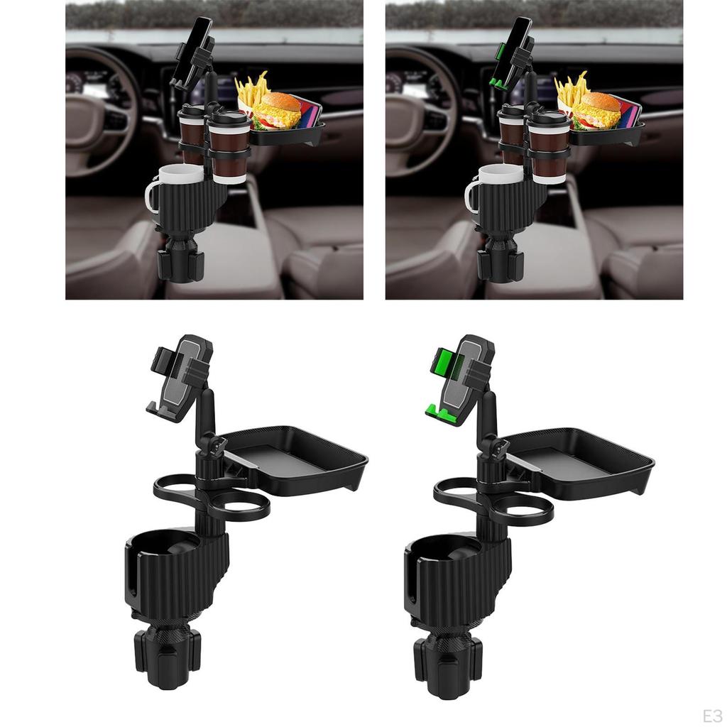Car Cup Holder Adapter with Phone And Food Tray