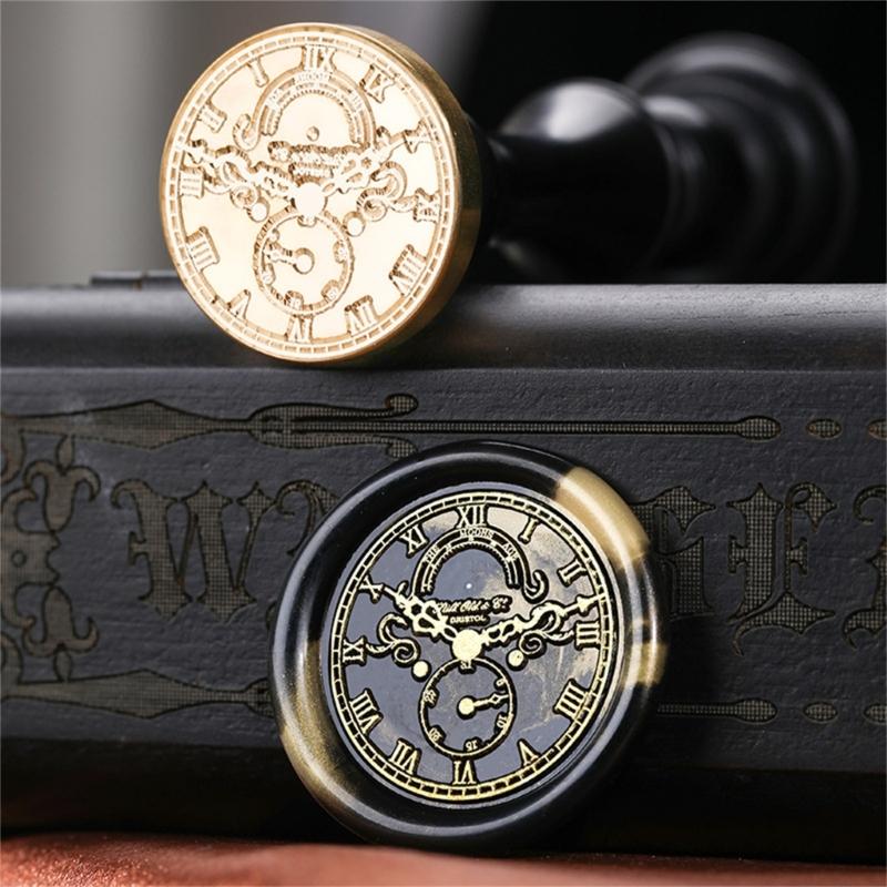 Scrapbooking Wax Stamp Head, Time Theme Wax Seal Stamp Head Replacement for Seal Wedding Invitations Envelope