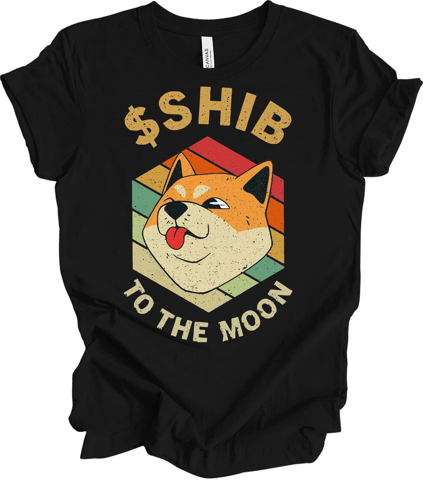 Shiba Inu $SHIB To The Moon Retro Crypto T-Shirt L