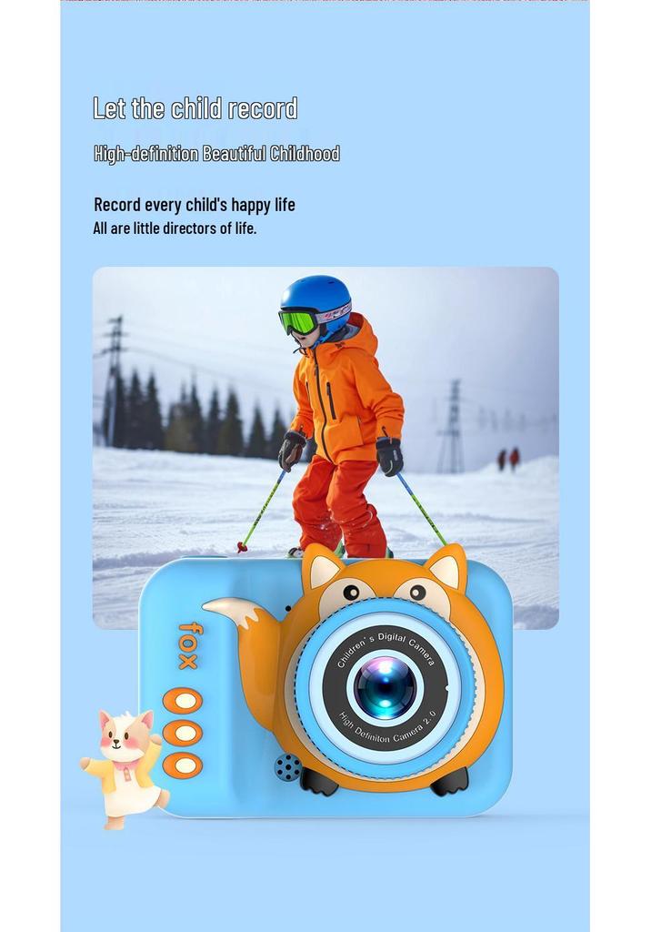 Q3 Fox Kids' Cartoon Mini HD Dual Camera for Photos & Videos