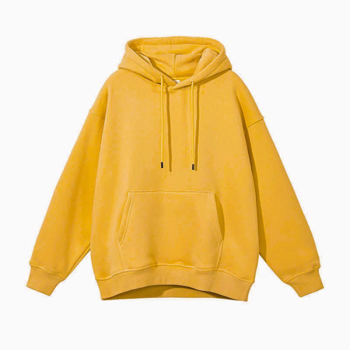 Unisex Pullover Women Men Couple Hoodie Autumn Winter Cotton Sweatshirt Solid Color Drawstring Pocket Loose Streetwear Casual Warm Pullover Top