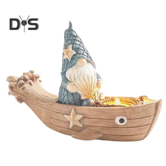 Beach Gnome Figurine Decor Resin Ocean Nautical Statue Summer Pool Ornaments Sailor Gnome Sculpture Courtyard Garden Balcony Decoration