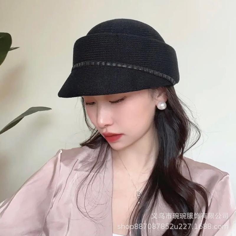 New woven summer cap children's fashion riding shade equestrian hat versatile knitted sun hat