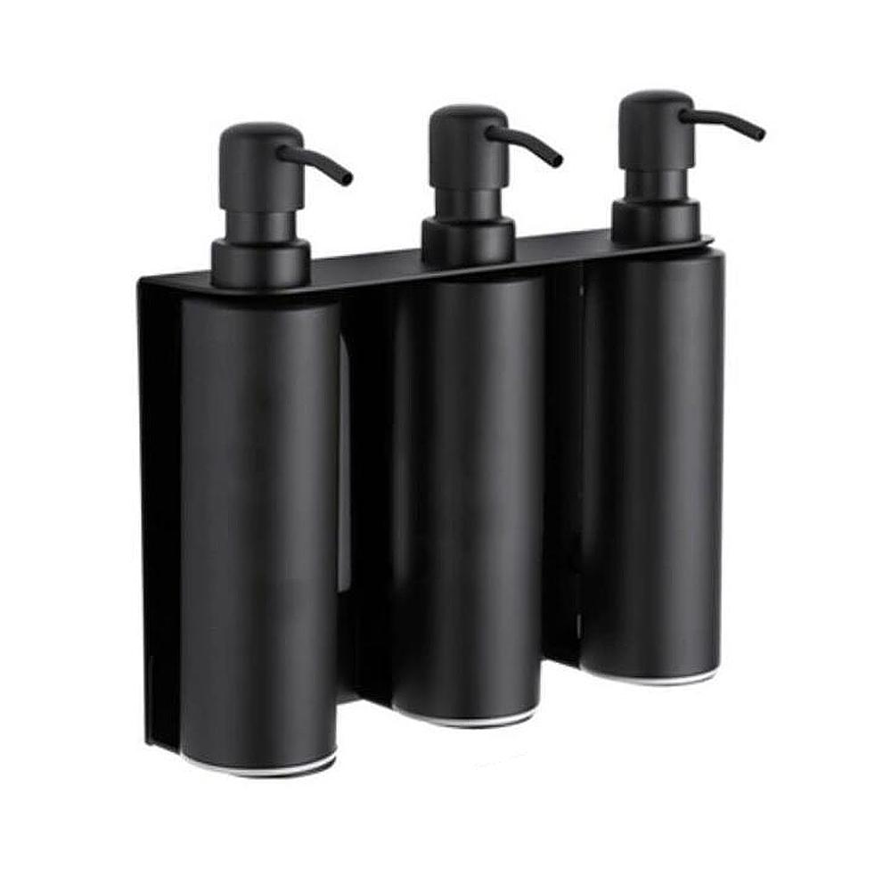 Dispensador Triple de Jabón Líquido de Pared, Dispensador de Champú para Ducha con Cámara de Acero Inoxidable para Baño Hogar Hotel