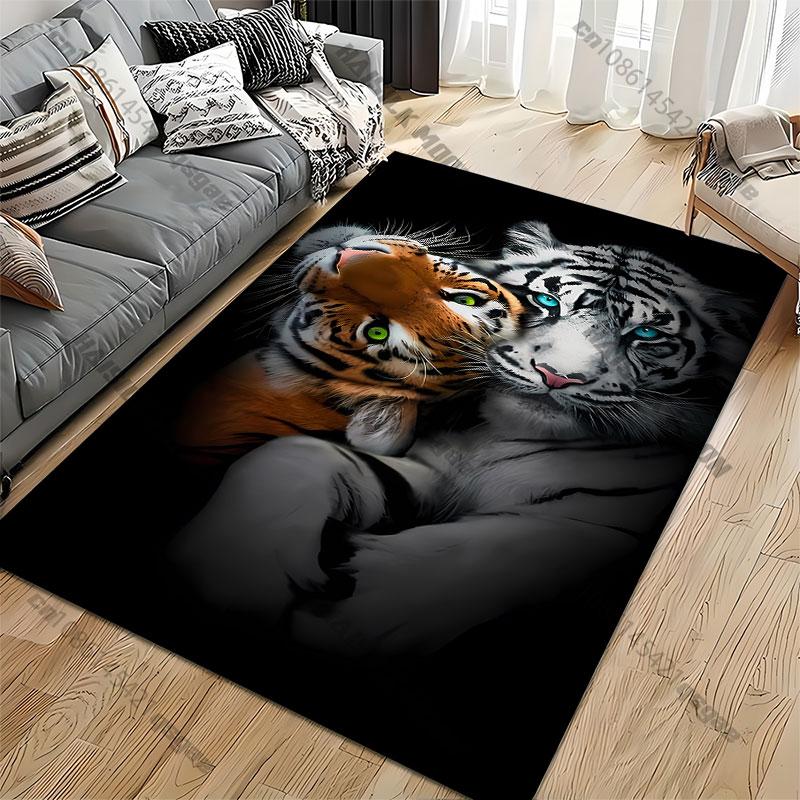 Companionship love between majestic tigers carpet Yoga living room room decor children's crawling mat doormat area rug