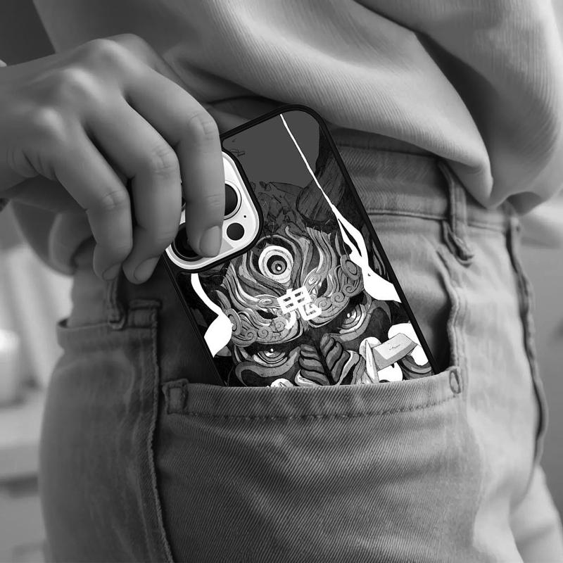 Japanese Hannya Mask Phone Case For iPhone 17 Air 15 16e 14 13 Pro Max Coque 12 11 Pro Max PLUS Cover