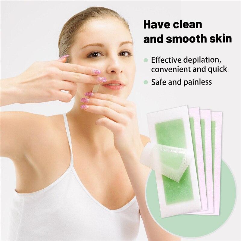 6/10/20pc Set Hair Removal Tool Wax Strips Waxing Wipe Sticker for Face Leg Lip Eyebrow Leg Arm Body Hair Removal Two Side Mini Size
