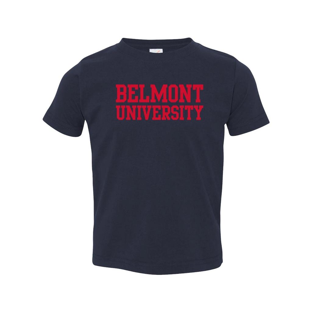 Belmont University Bruins Basic Block College Team Kleinkind T-Shirt - Marine
