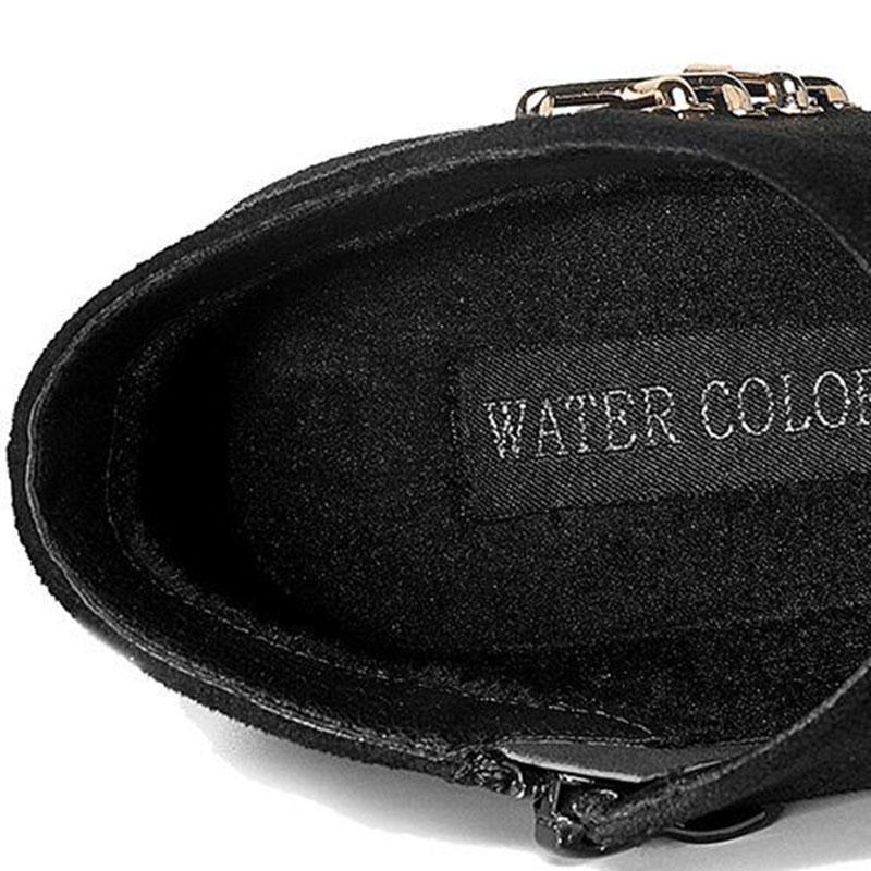 Women Boots Autumn Winter Martin Shoes High Heel Zip Pointed Toe Ankle  Fashion Patent-leather