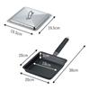 Shimomura Kikaku Frying with Made in Gas and IH Cast Dumpling Allows for evenly spaced Suitable for Hamburgers and Pan, Square, 20cm, Lid, Japan,