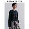 UR Men's Vintage Distressed Letter Print Long Sleeve T-Shirt