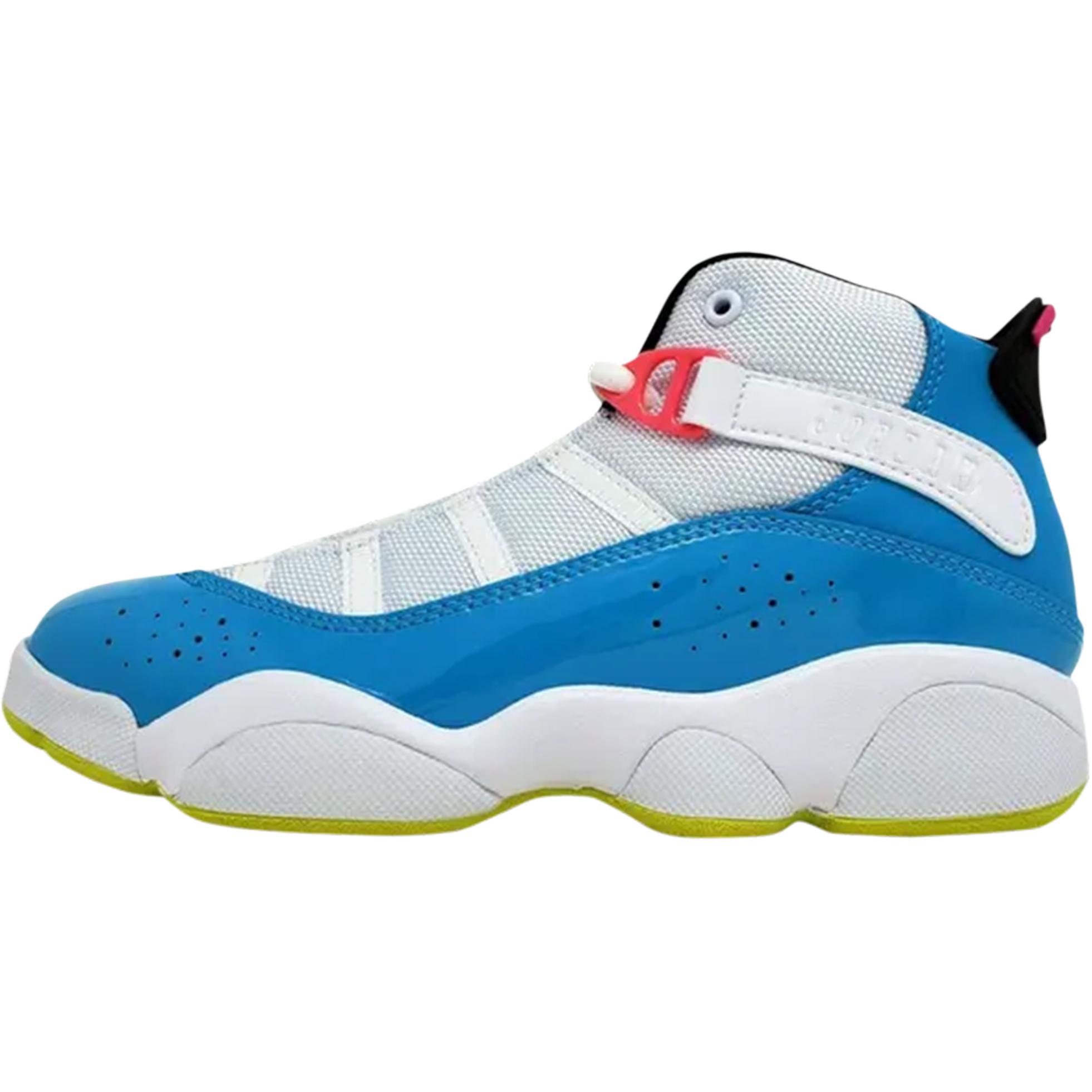 

Jordan 6 Leather Mid top Children s Basketball Shoes Blue Teenagers CK0032-100 32