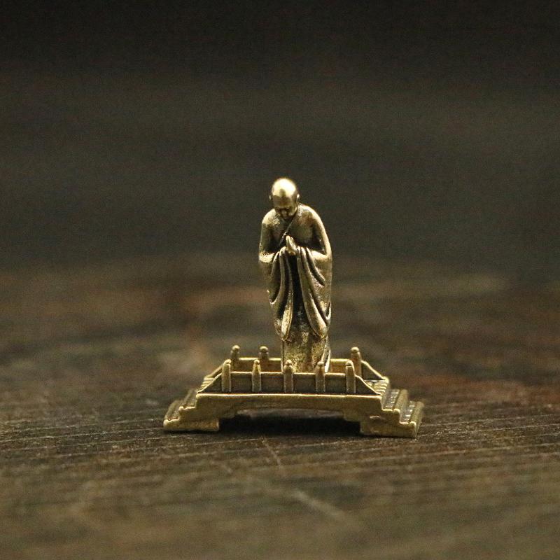 Mässing Fiske Gammal Man Liten Staty Skrivbordsdekorationer Retro Fiskare Mini Figurer Modeller Hemdekorationer Hantverkstillbehör