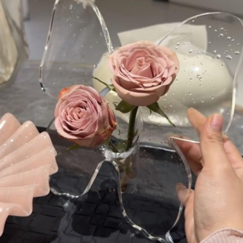 Acrylic Butterfly Acrylic Vase Transparent Desktop Ornament Hydroponic Flower Vase  Banquet