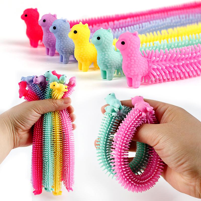 Decompression Alpaca Lala Le Toy Soft Rubber Noodles Cute Animal Bracelet