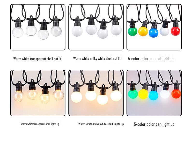 Waterproof G50 Bulb String Lights for Outdoor Camping, Tent, Garden, Awning, and Courtyard Decor