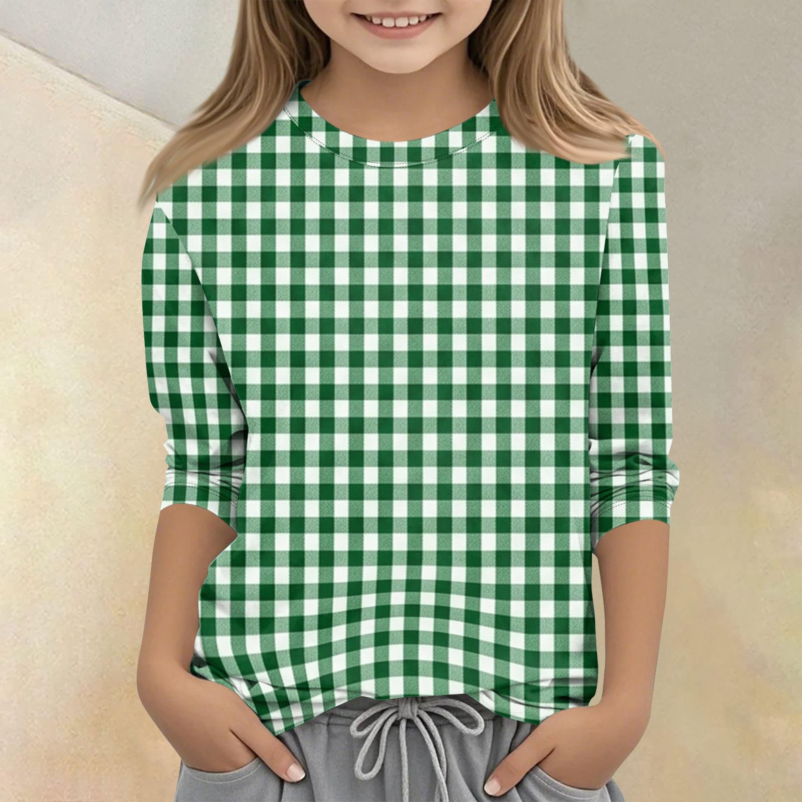

Children s Printed Round Neck Seven Quarter Sleeve Casual T-shirt 110 армия зеленый
