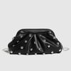 Trendy Shoulder Crossbody Clutch Bag with Mushroom Studs Chain Wrinkled Design Women's Fashion Underarm Bag for Multiple Occasions