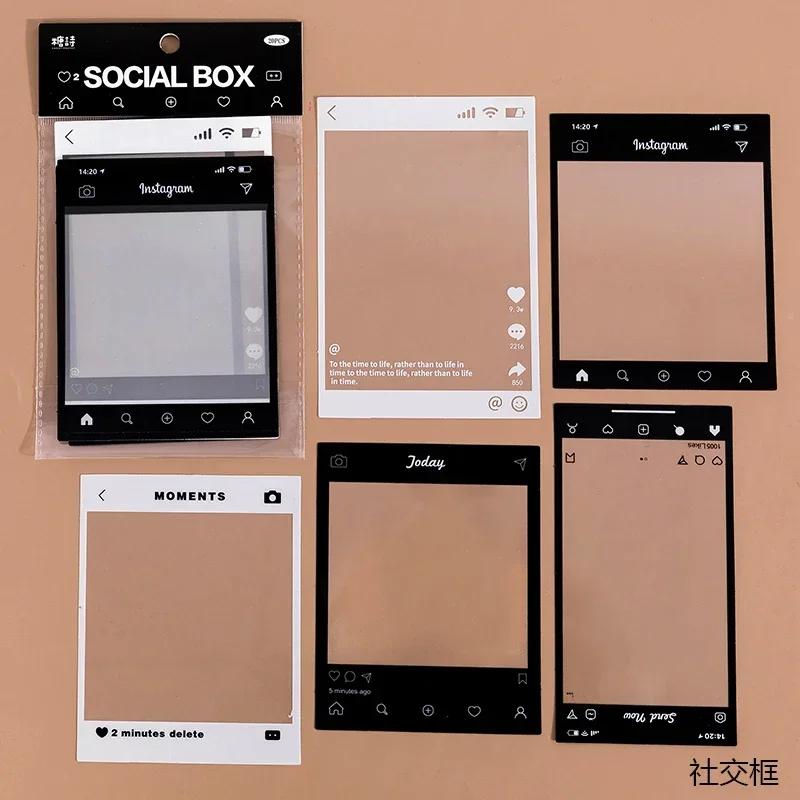 15 Sheets Vintage Photo Film Frame PET Sticker Package DIY Diary Junk Journal Decoration Label Stickers Album Scrapbooking