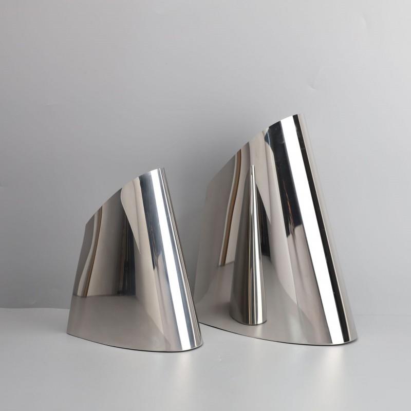 Stainless Steel Cone-Shaped Flower Vase Decor Living Room Coffee Table Modern Minimalist Home Office Hotel