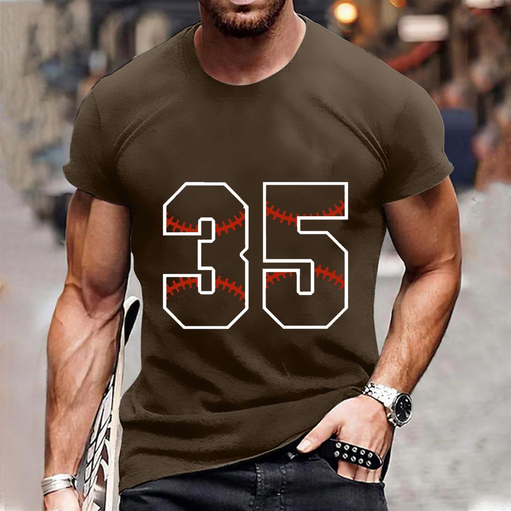 (Qunide) Sommer Kurzarm-Pullover mit Rundhalsausschnitt und Vintage-Baseball-Buchstaben-Print