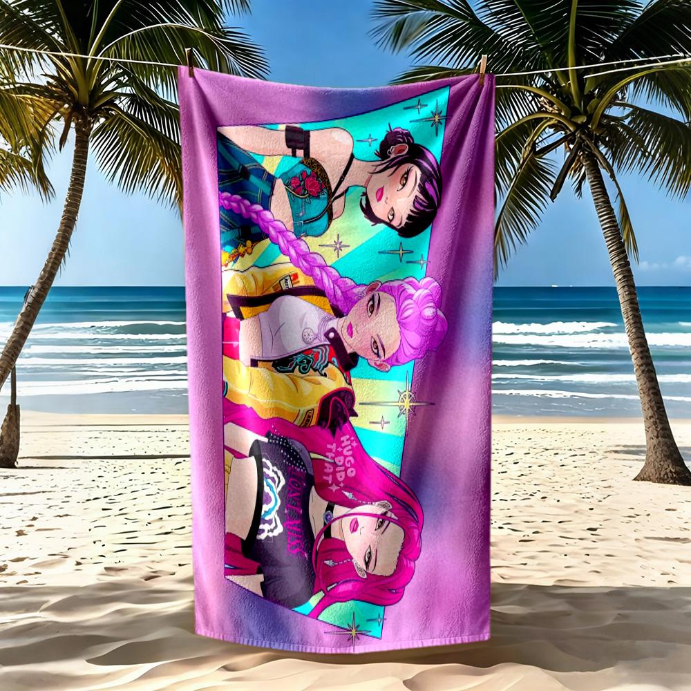 Huntrix6 Beach Towel High Absorbency & Quick-Dry Comfortable Lightweight Perfect for Traveling Yoga Camping and Swimming