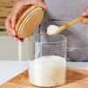Airtight High Borosilicate Glass Jar with Spoon for Kitchen Storage: Perfect for Grains, Dried Fruits, and Coffee Beans