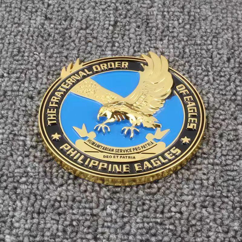 

Car 3D Metal Fraternal Order of Philippine Eagles Logo Styling Decals Sticker Emblem Badge Animal Hawk Decoration Body Stickers 2 sticker синий/золотой