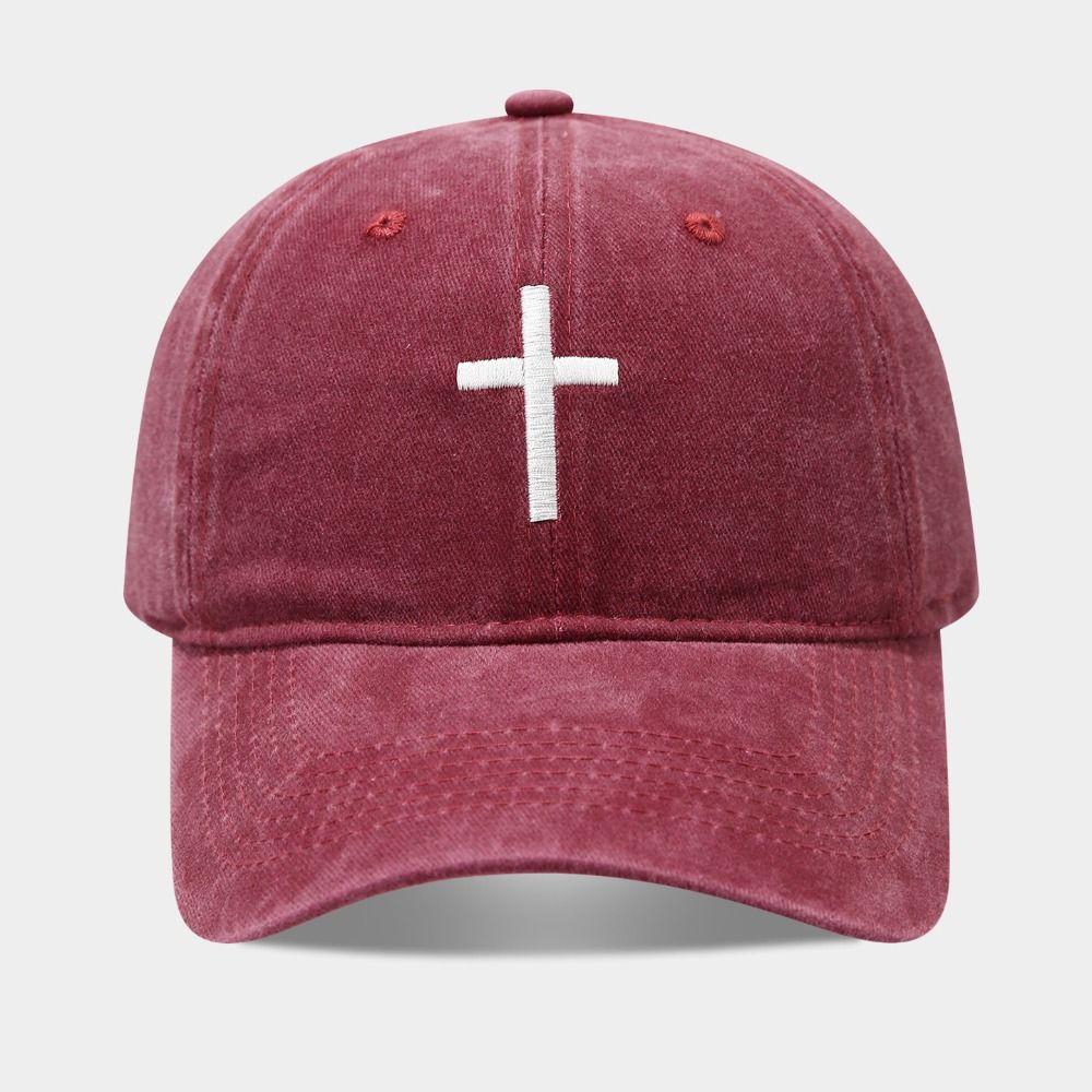 Fashion Embroidered Cross Baseball Cap Breathable Sunscreen Peaked Cap Simple Casual Hip Hop Hat Outdoor