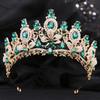 Baroque Luxury Water Drop Flower Crystal Opal Tiara For Women Wedding Girls Birthday Party Elegant Crown Hair Accessories