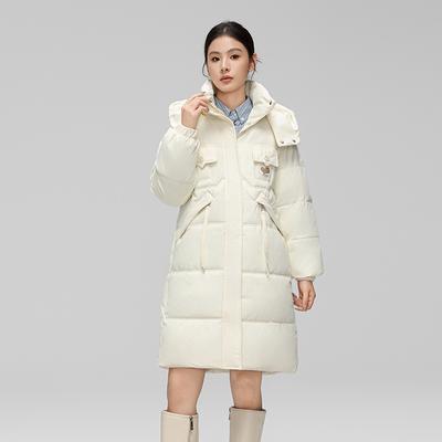 Padded Women's 2025 Winter New Fashion Over-the-knee Padded Jacket Loose and Thickened Hooded Down Padded Jacket