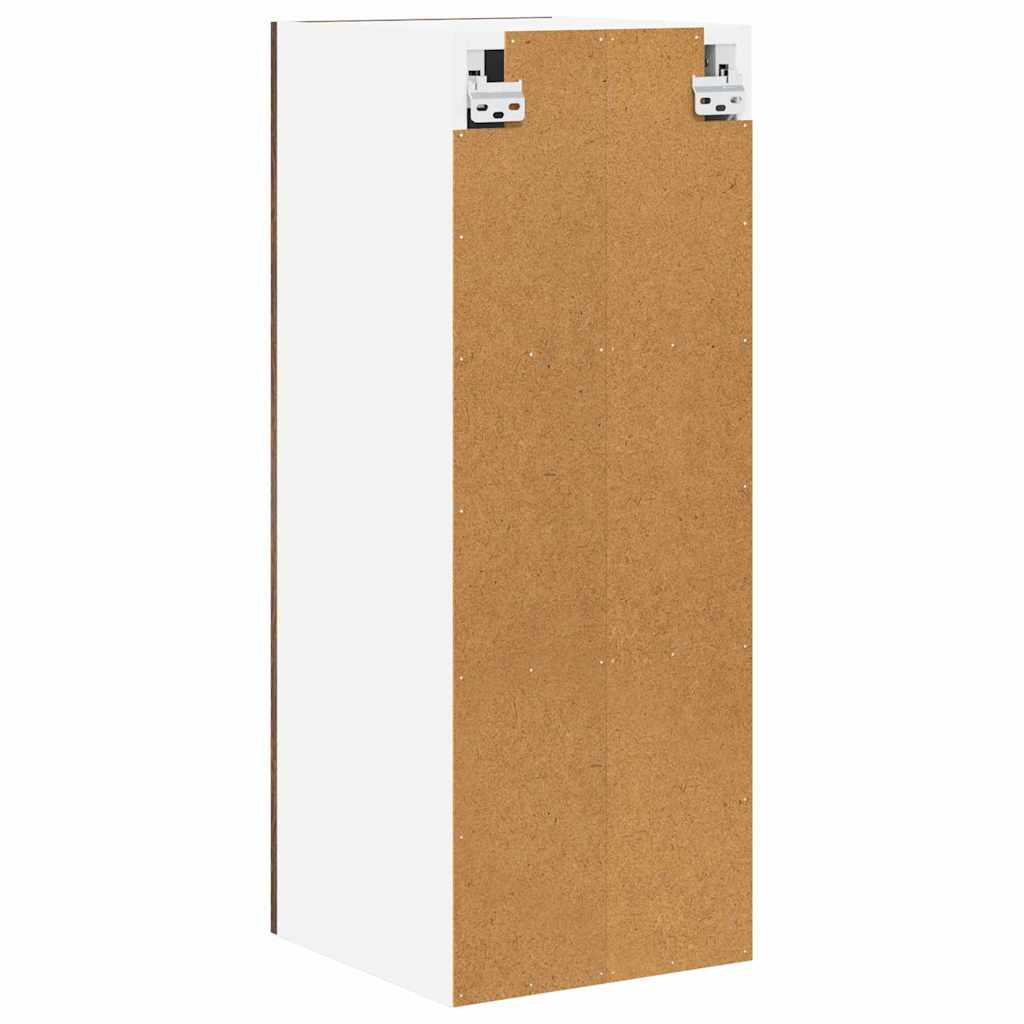 Wall Mounted Cabinet with Door Smoked Oak and White 30 X 31 X 80 Cm