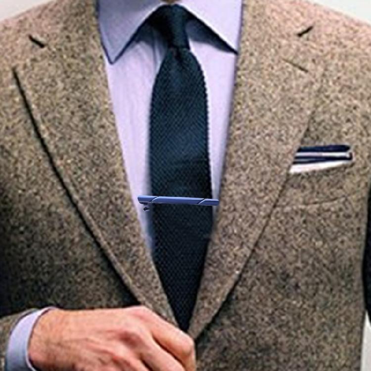 Men Stainless Steel Tie Clip Textured Grip Suit Accessories Wedding Business Use