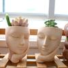 Girl Plant Flower Pot Mould Face Holding Girl Silicone Mold Succulent Planter Epoxy Resin Mold Garden Figurines Outdoor