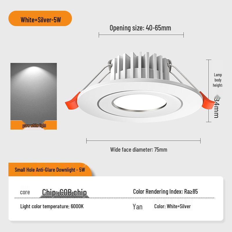 Downlight LED Mic 3W/5W, Gaură 4-6 cm, Spot COB pentru Living & Vitrină Vinuri