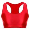 Canottiere da uomo lucide con scollo a U a tinta unita senza maniche crop top gilet per sport fitness yoga