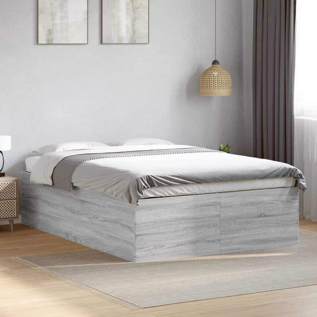 Bed Frame Gray Sonoma 120x190 cm Particleboard