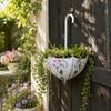 Umbrella Shape Wall Mounted Metal Plant Basket Decorative Iron Hanging Flower Pot for Indoor Outdoor Home Garden Wall Decoration