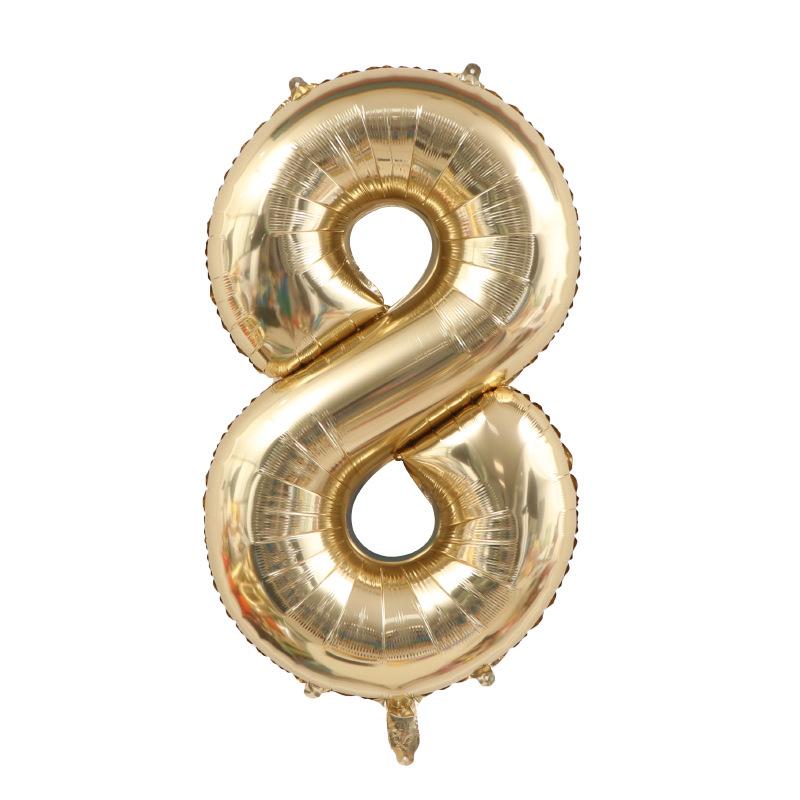 40inch Light Gold Foil Number Balloons for 1st Kids 30th Adult Birthday Party Decoration Supplies Large 0-9 Helium Digit Globos