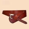 Genuine Leather Waist Seal Pin Buckle Women's Fashionable Versatile Coat Waist Tucked Waist Retro Belt European and American Style Belt Women