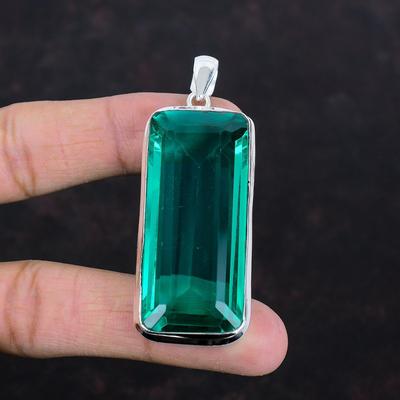 Faceted Chrome Diopside Pendant Top Quality Gemstone Pendant 925 Sterling Silver Pendant Handmade Jewelry Birthstone Pendants Gifts for Him