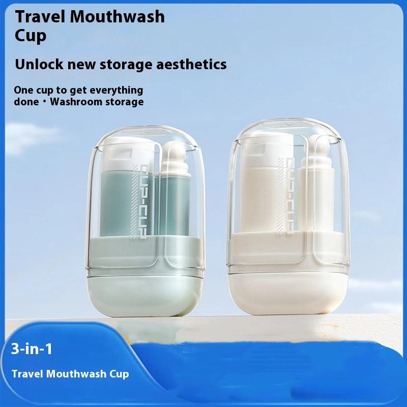 Zahnbürste Reise-Set Reisezahnbürste mit Etui Leichte faltbare Becher-Set-Halterung für Damen Herren Toilettenartikel Rucksack Business